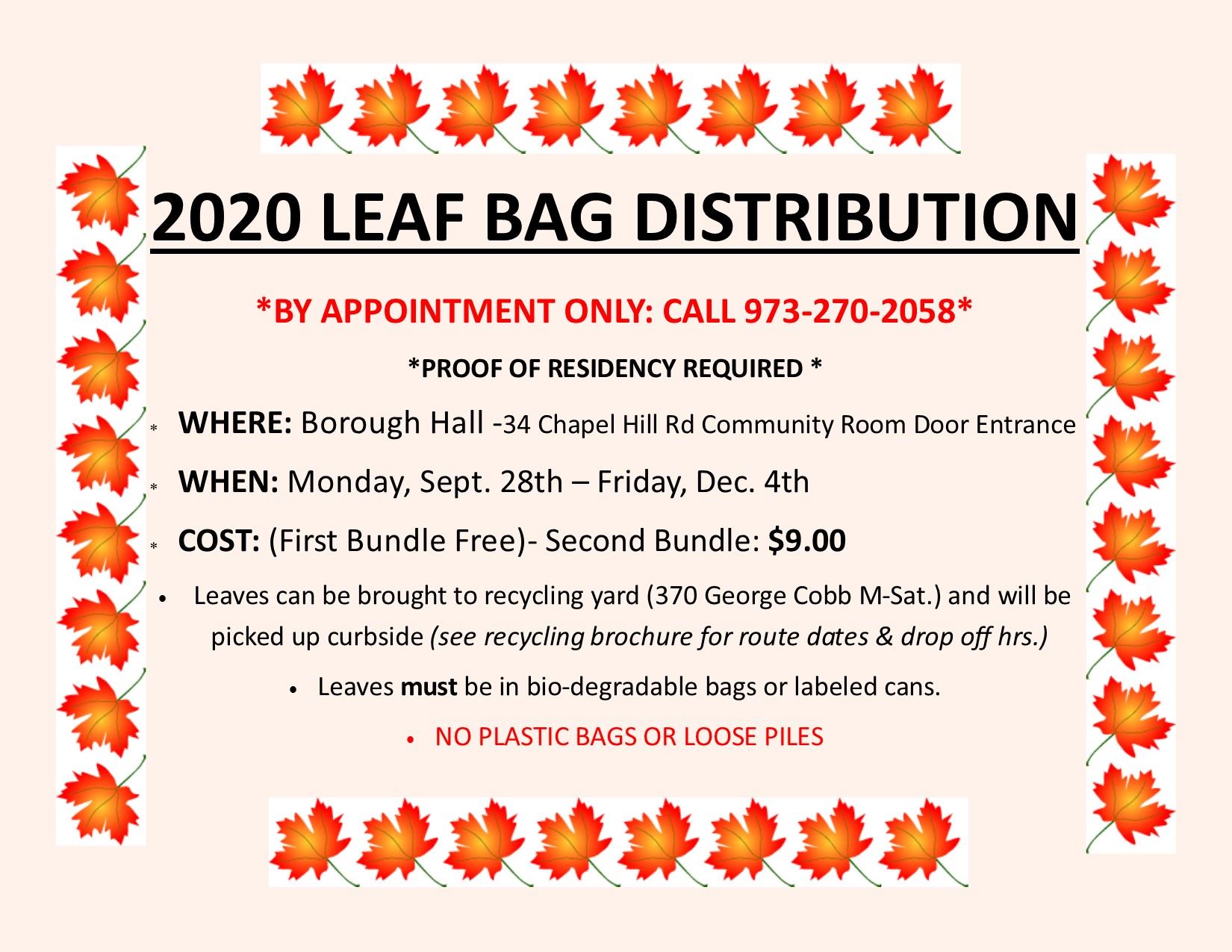 2020 LEAF BAG COLLECTION FLYER
