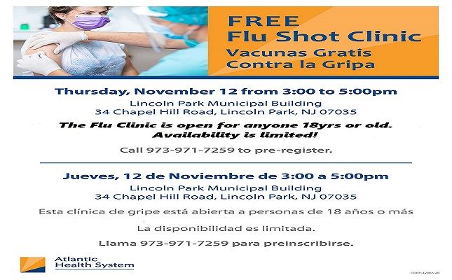 Flu Clinics-LincolnPark 11-2020  NF