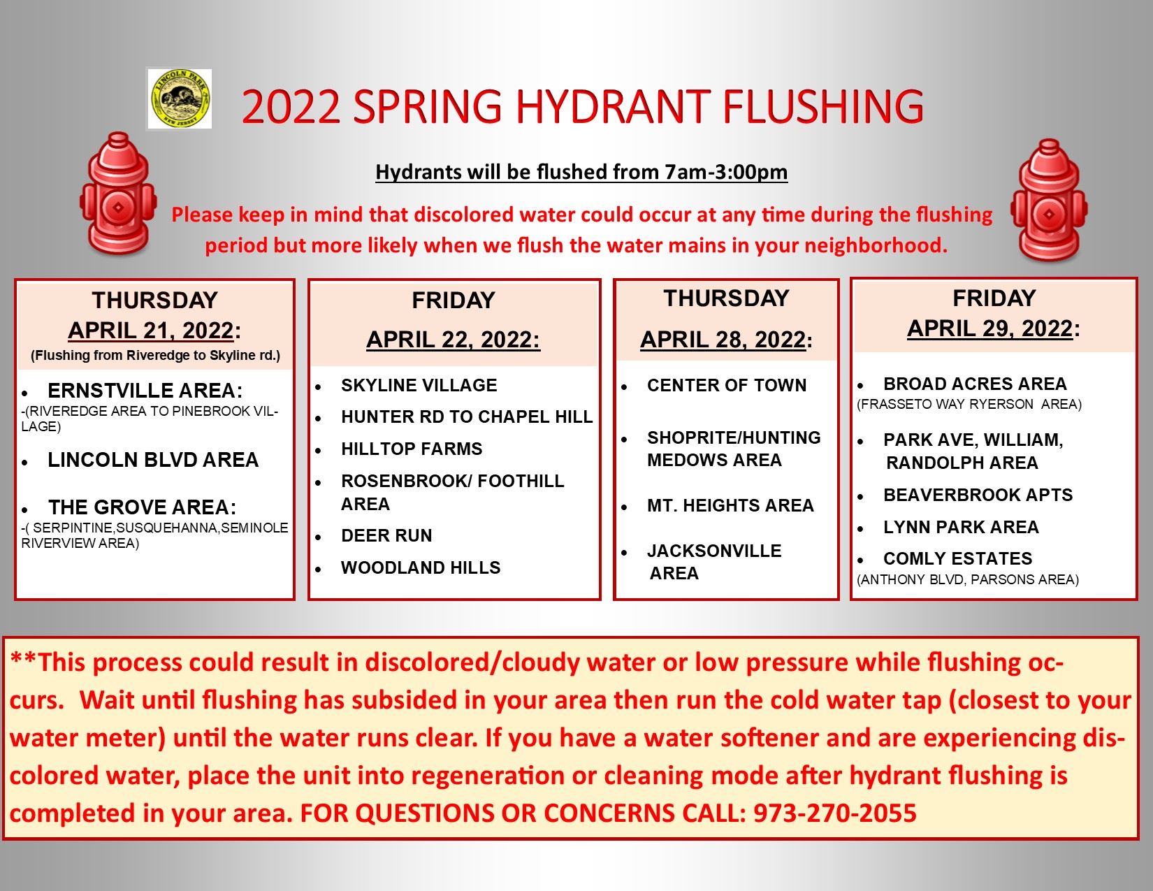 Spring 2022 Hydrant Flushing
