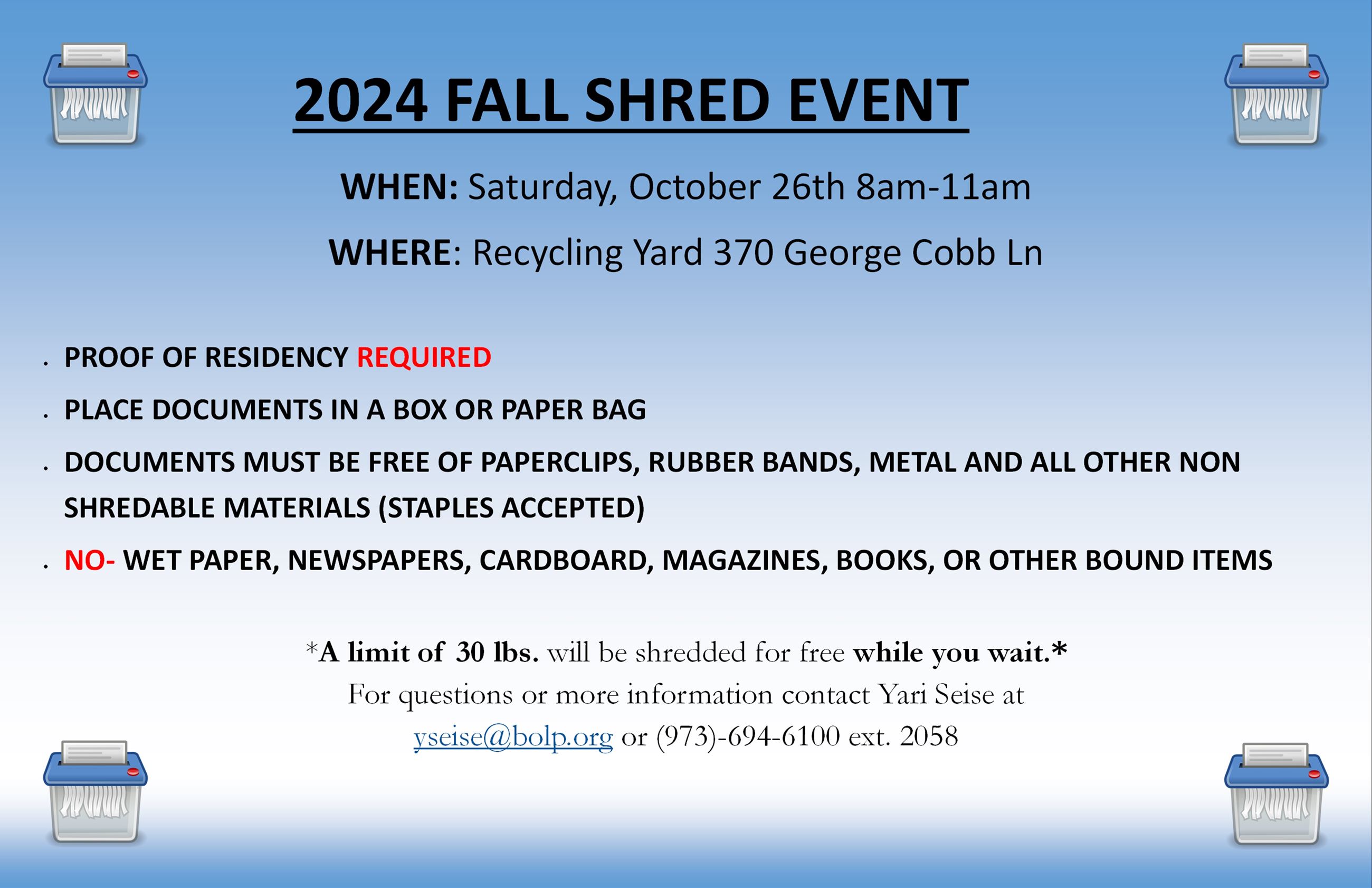2024 FALL SHRED IT FLYER