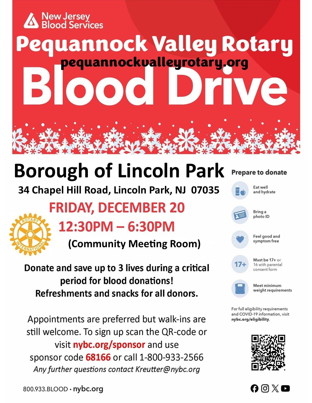 BLOOD DRIVE FLYER - PVR 12-20-24